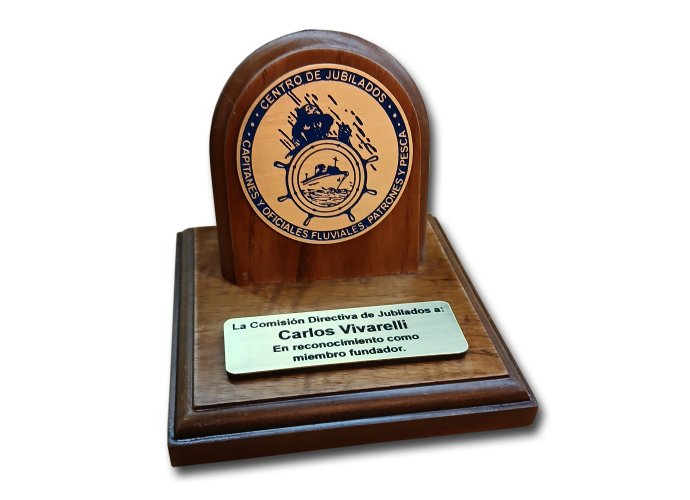 Moneda Centro Jubilados Patrones 7 cm base 13x13 cm