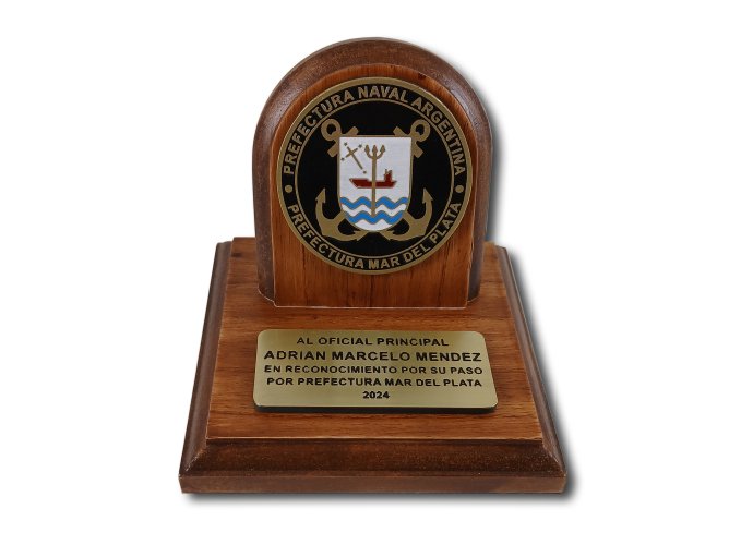 Moneda Prefectura MDP 7 cm base 13x13 cm