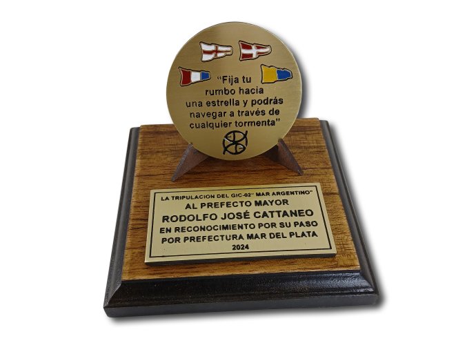 Moneda Prefectura Banderas Codigo 7 cm base 13x13 cm