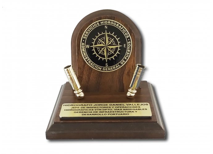 Portalapiceras Moneda Servicios Hidrográficos 7 cm base 15x15 cm