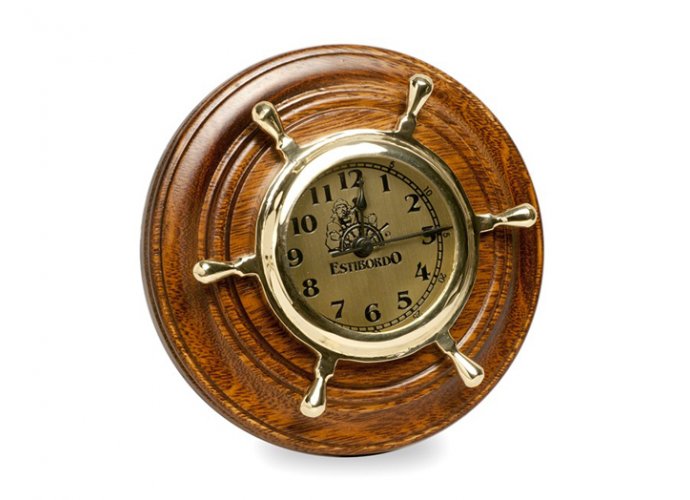 Art. 183 Reloj timón de bronce chico de pared