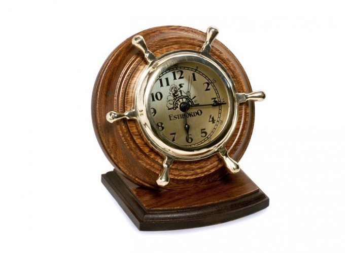 Art. 184 Reloj timón de bronce chico de mesa