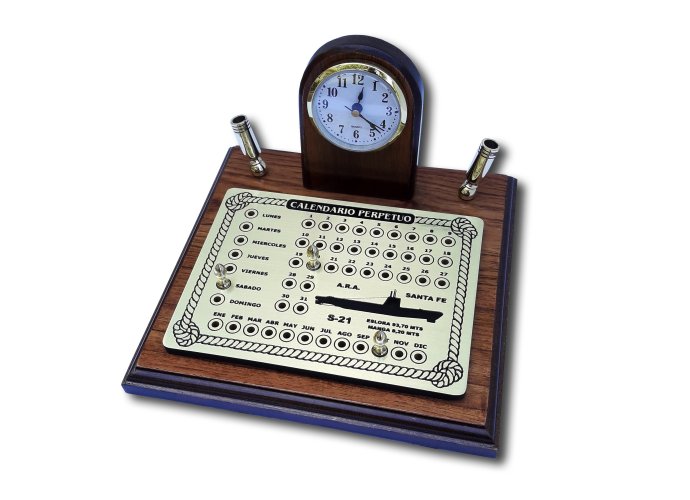 186 Calendario portalapicera y reloj sub Santa Fé 22x22 cm
