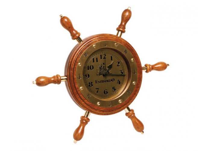 Art. 190 Reloj timón de madera chico