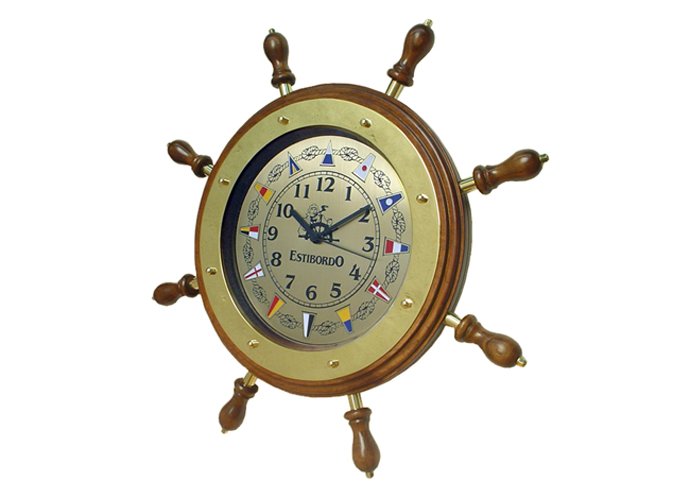 Art. 191 Reloj timón de madera mediano