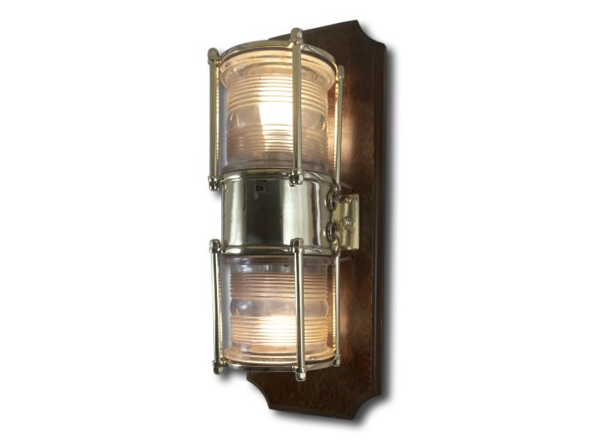 Art 3024 Farol doble con base de madera 20x70 cm