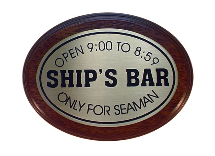 Art. 401 Chapa grabada ship\'s bar con base
