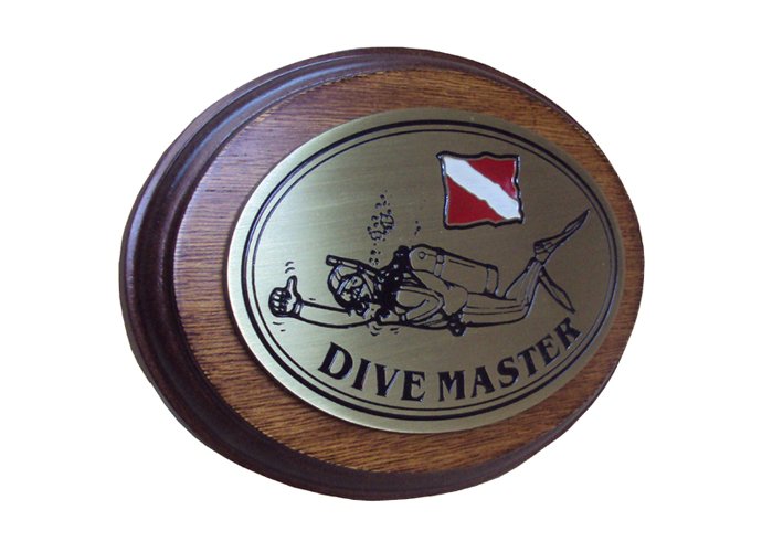 Art. 400-4 Chapa grabada dive master A con base